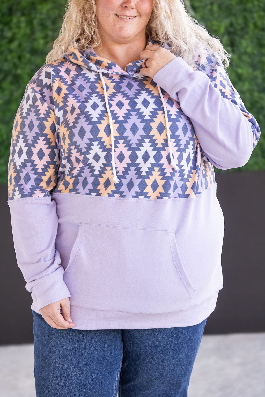 IN STOCK Hailey Pullover Hoodie - Lavender and Dark Geometric MM EXCLUSIVE