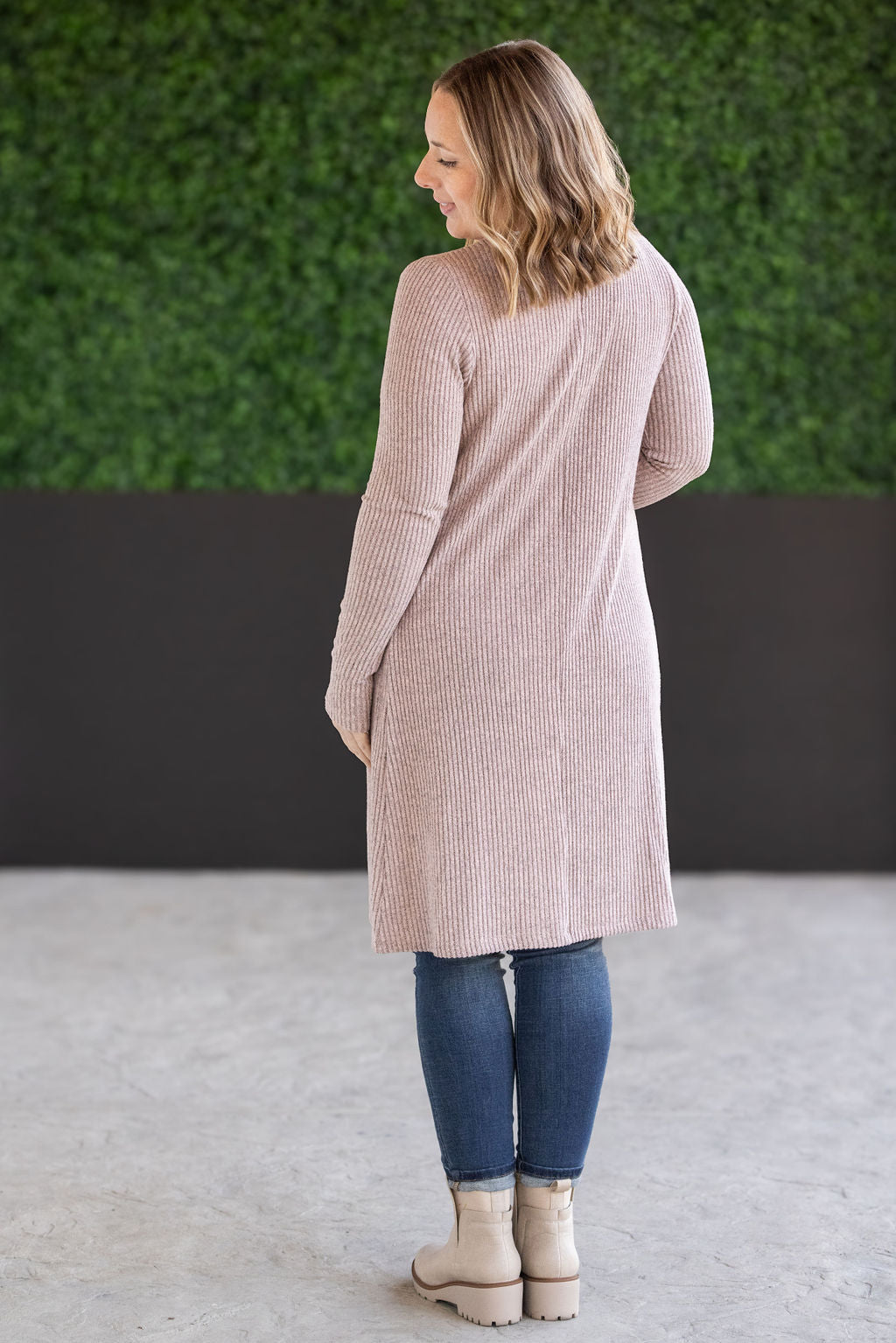 IN STOCK Colbie Ribbed Cardigan - Neutral Pink