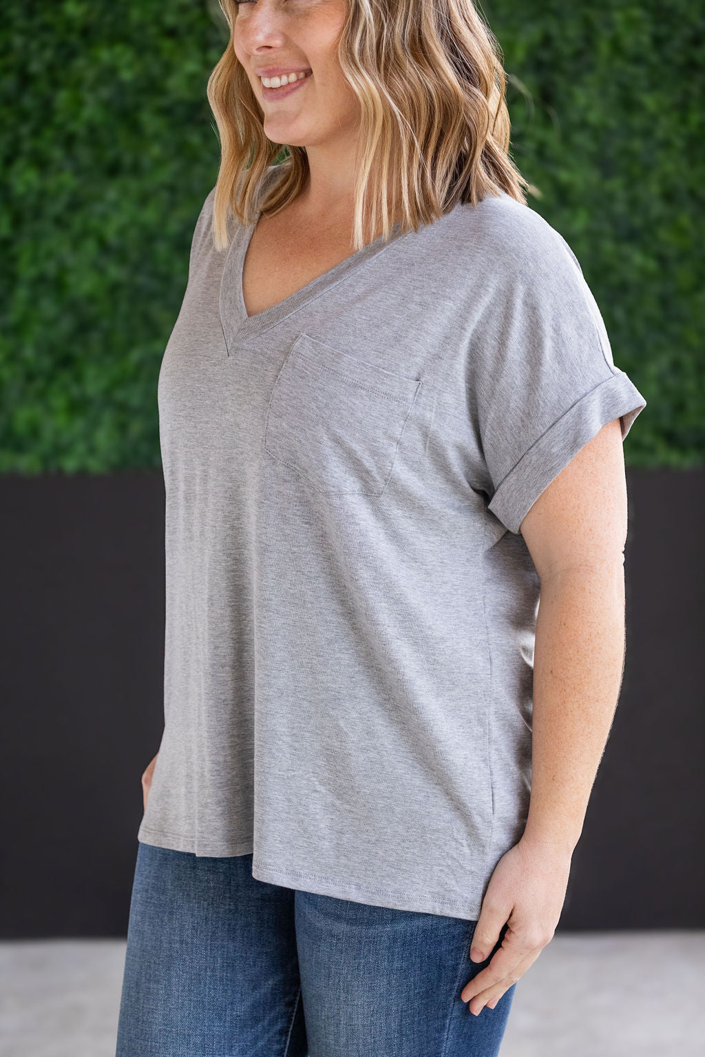 IN STOCK Sierra Pocket Top - Grey