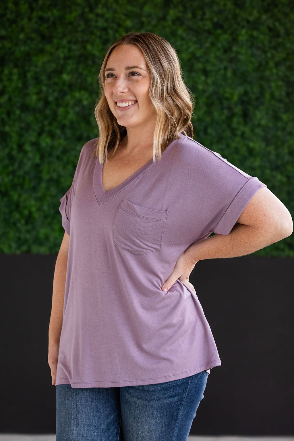 IN STOCK Sierra Pocket Top - Dusty Purple