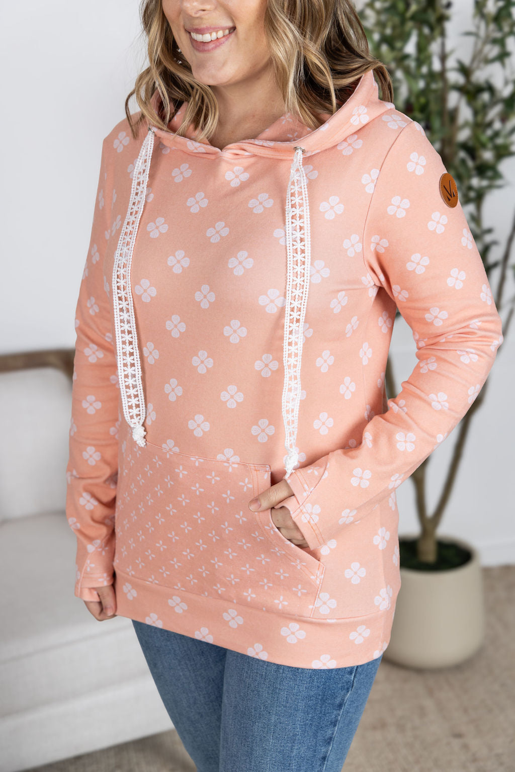 IN STOCK Hailey Pullover Hoodie - Coral Floral