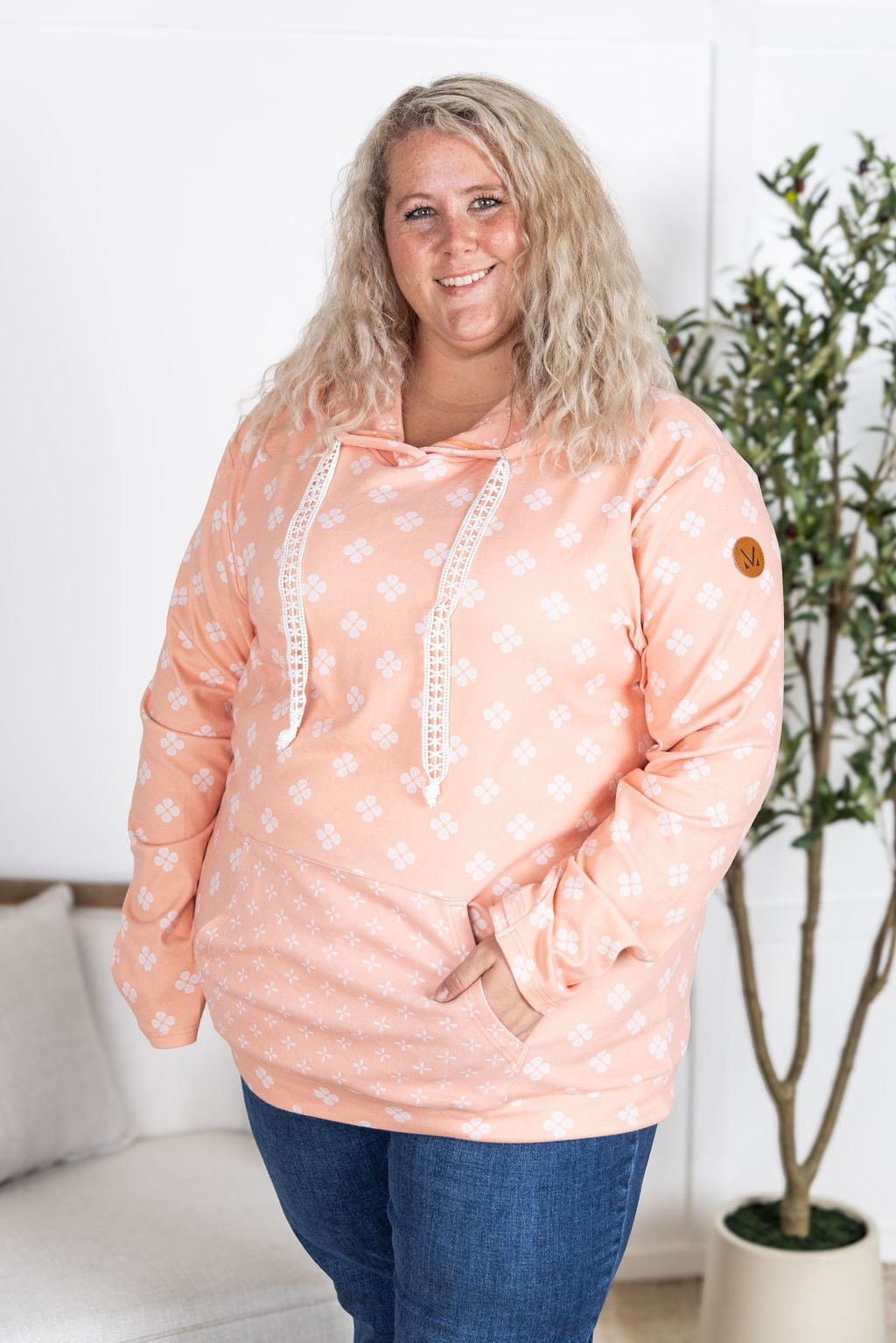 IN STOCK Hailey Pullover Hoodie - Coral Floral