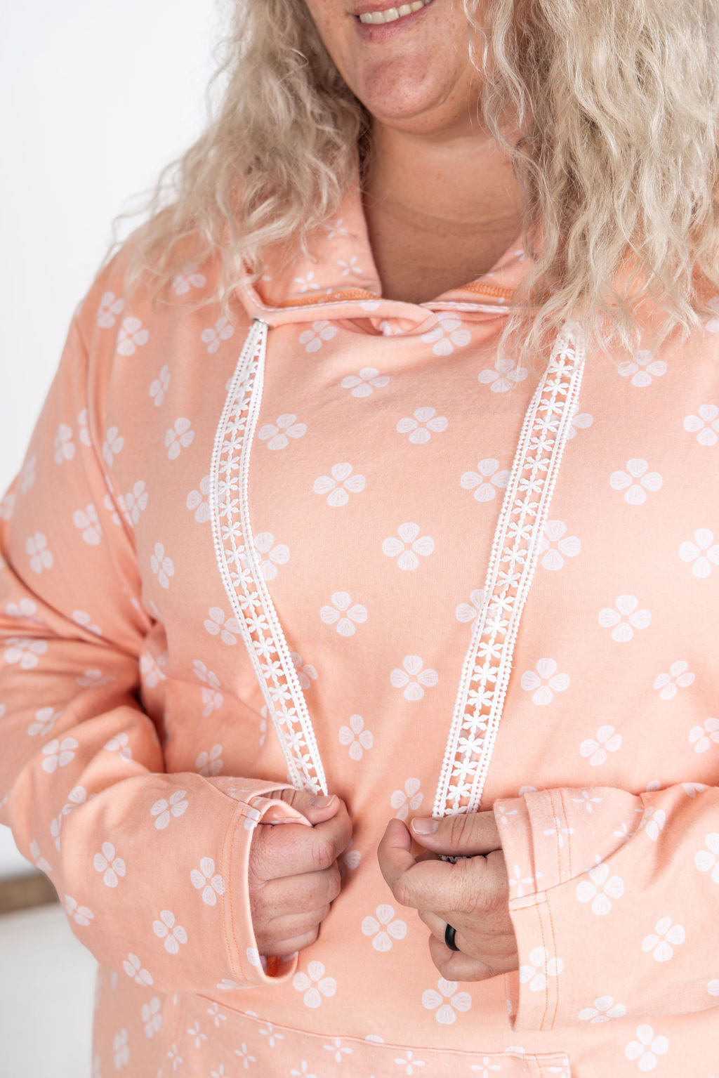 IN STOCK Hailey Pullover Hoodie - Coral Floral
