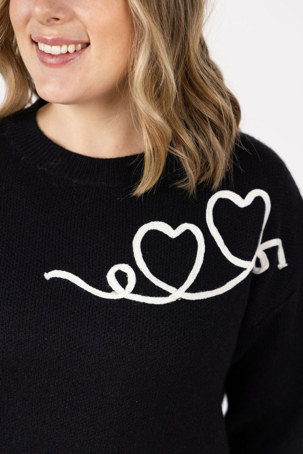 IN STOCK Black Hearts Sweater