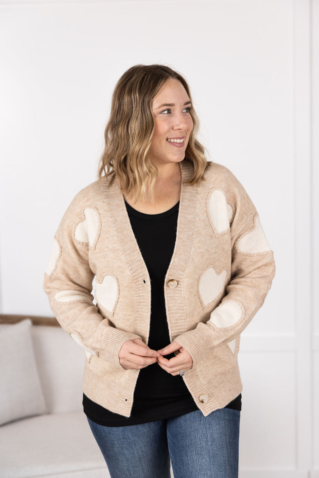 IN STOCK Sweetheart Cardigan - Tan