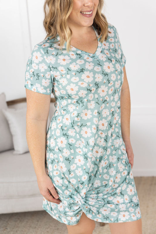 IN STOCK Knot Dress - Green Floral
