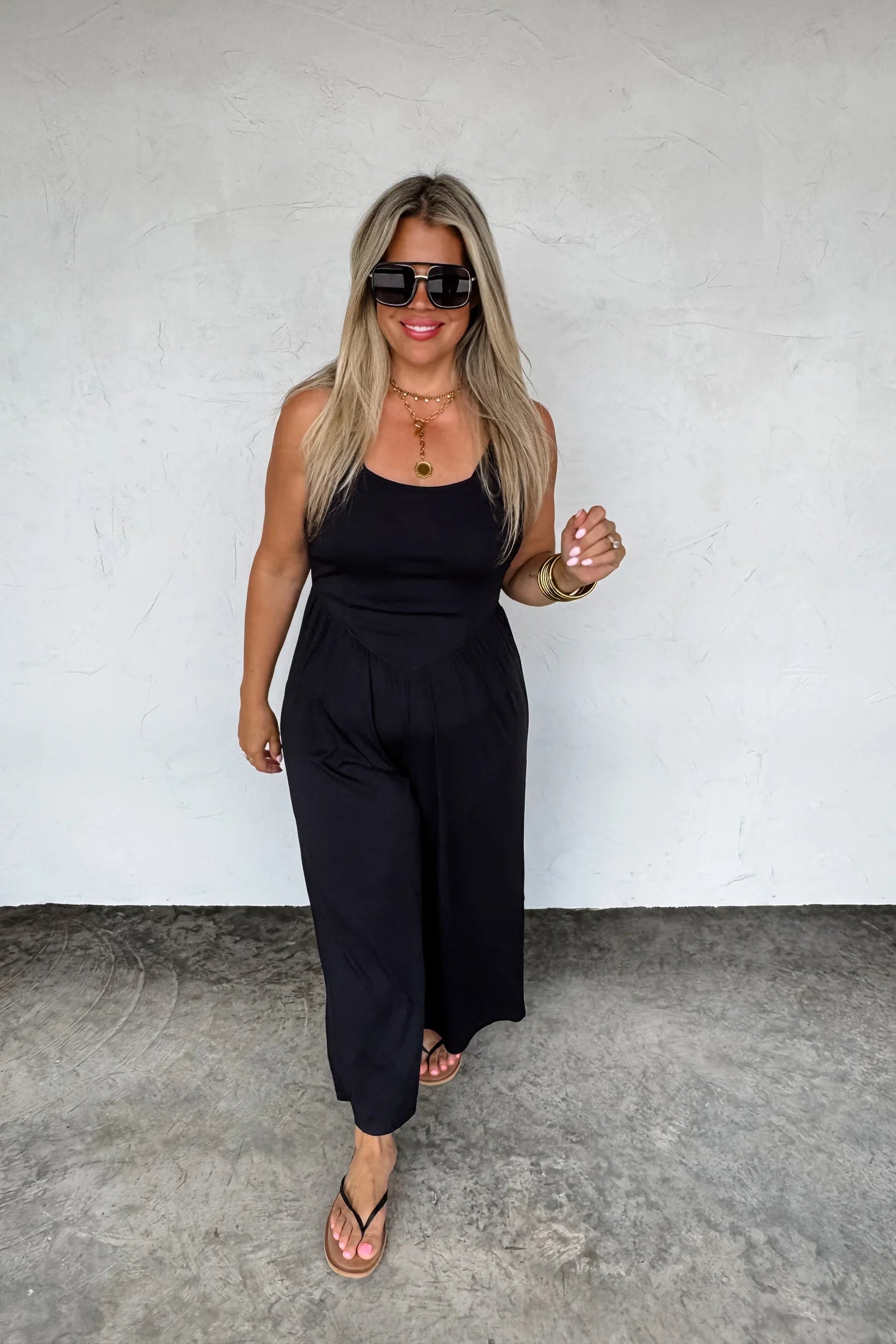 COOPER RIBBED JUMPSUIT BLACK - BLAKELEY