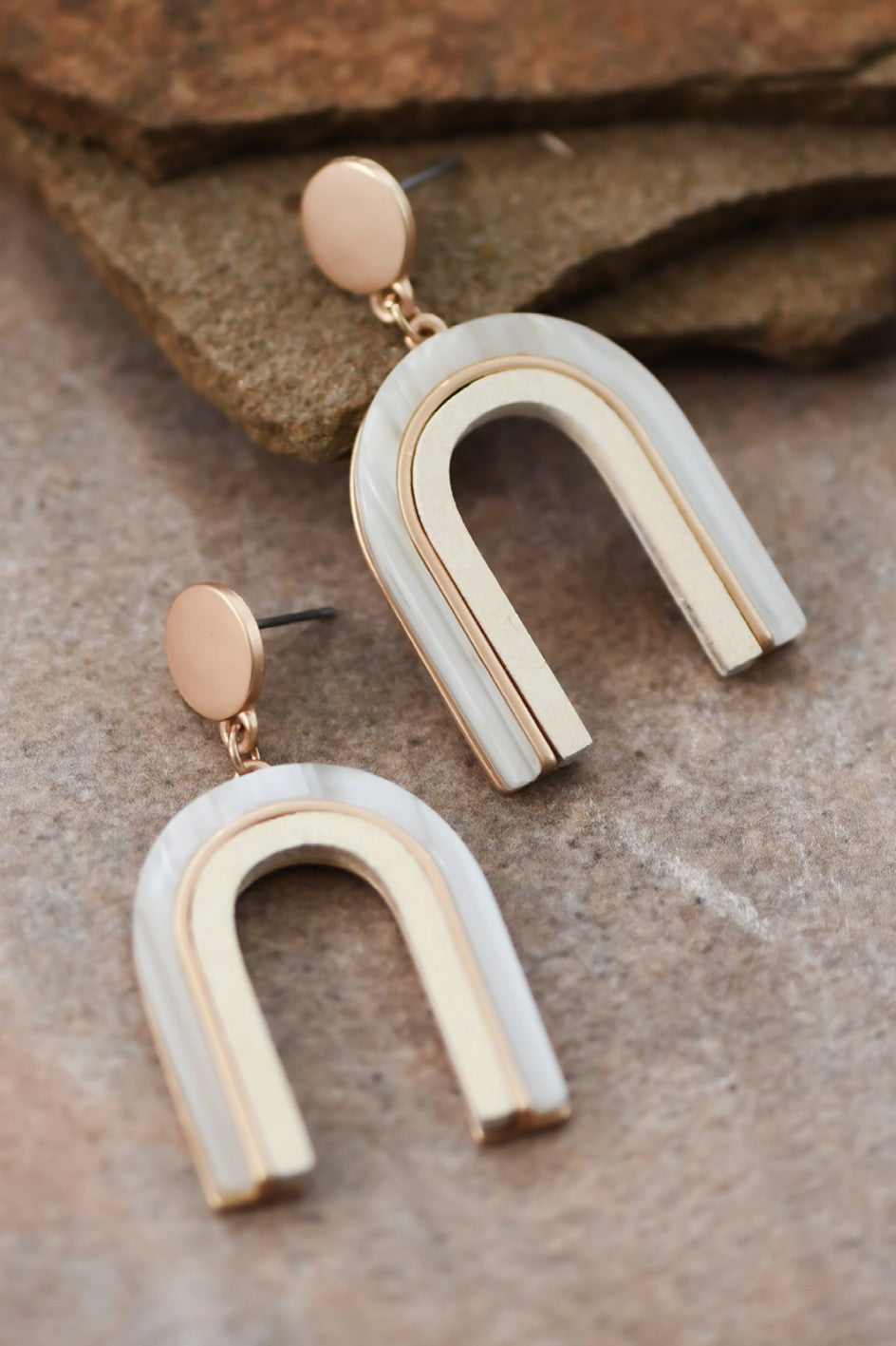 Resin Wooden Drop Earrings