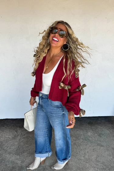 READY TO SHIP PREORDER SLOANE BOW KNIT CARDIGAN