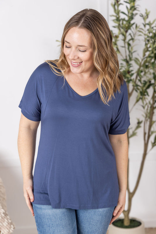 IN STOCK Bamboo V Neck Tee - Blue