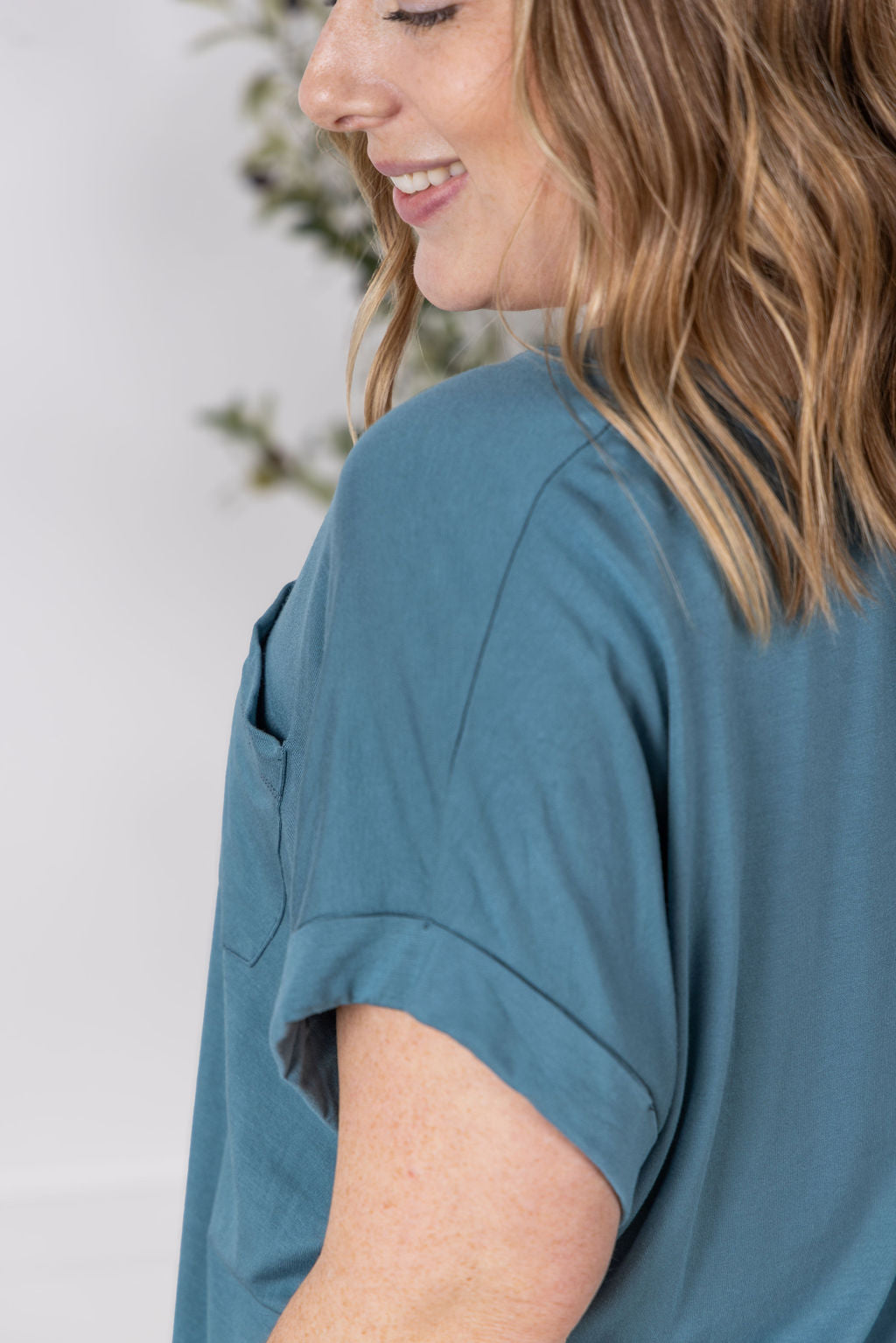 IN STOCK Sierra Pocket Top - Light Teal