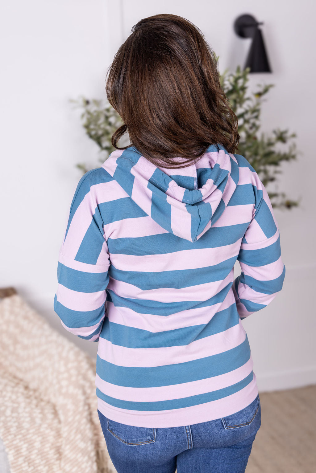 IN STOCK Rylie Striped Lightweight Hoodie - Blue and Purple