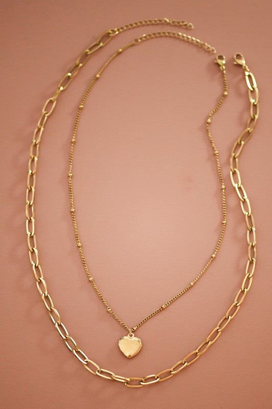 18K Non-Tarnish Stainless Steel Chain Necklace Set