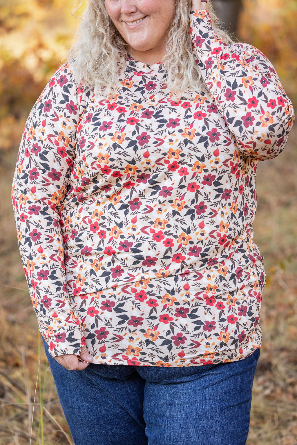 IN STOCK Blair Long Sleeve Top - Red Floral