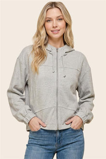Clara Lined Zip Front Jacket Grey - Staccato