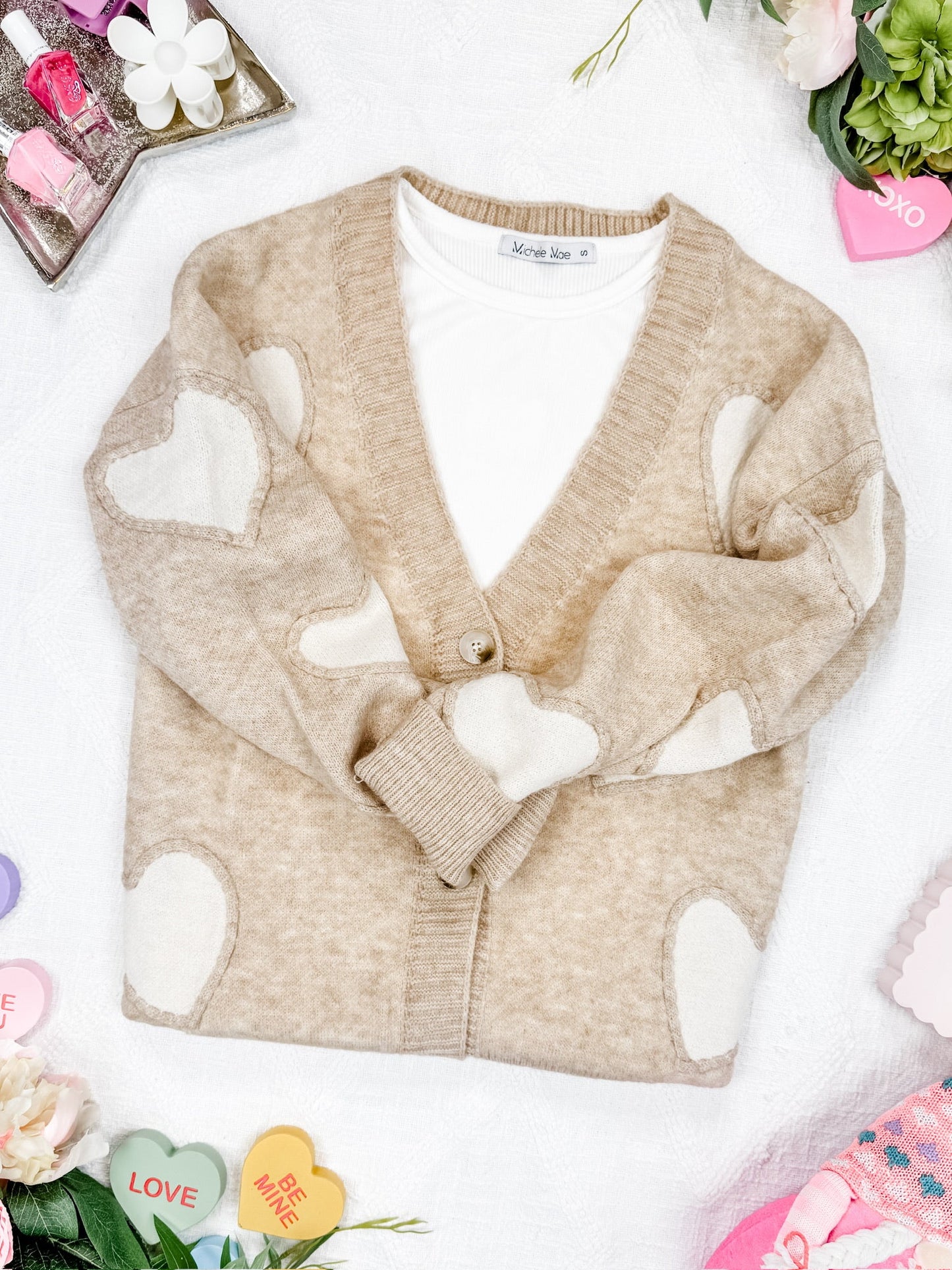 IN STOCK Sweetheart Cardigan - Tan