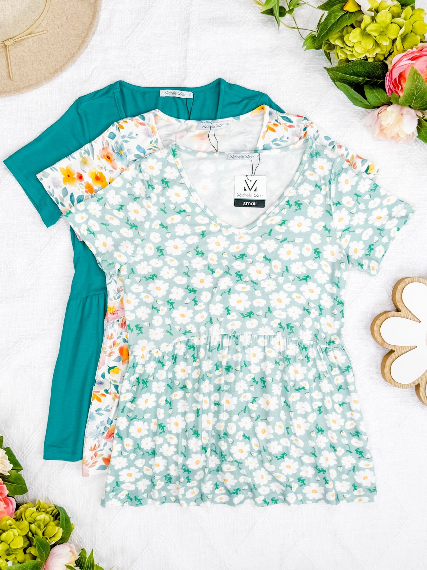 IN STOCK Sarah Ruffle Short Sleeve - Teal