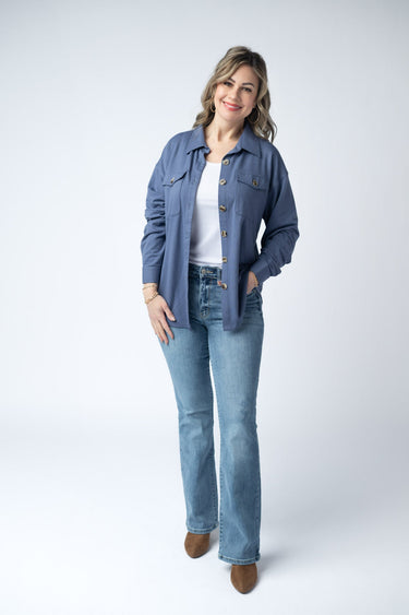 IN STOCK Brenna Button Down Top - Denim