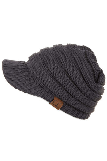 C.C Knitted Brim Hat Gray- Hana