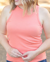 Tara Ribbed Tank - Coral | Women's Tank Top