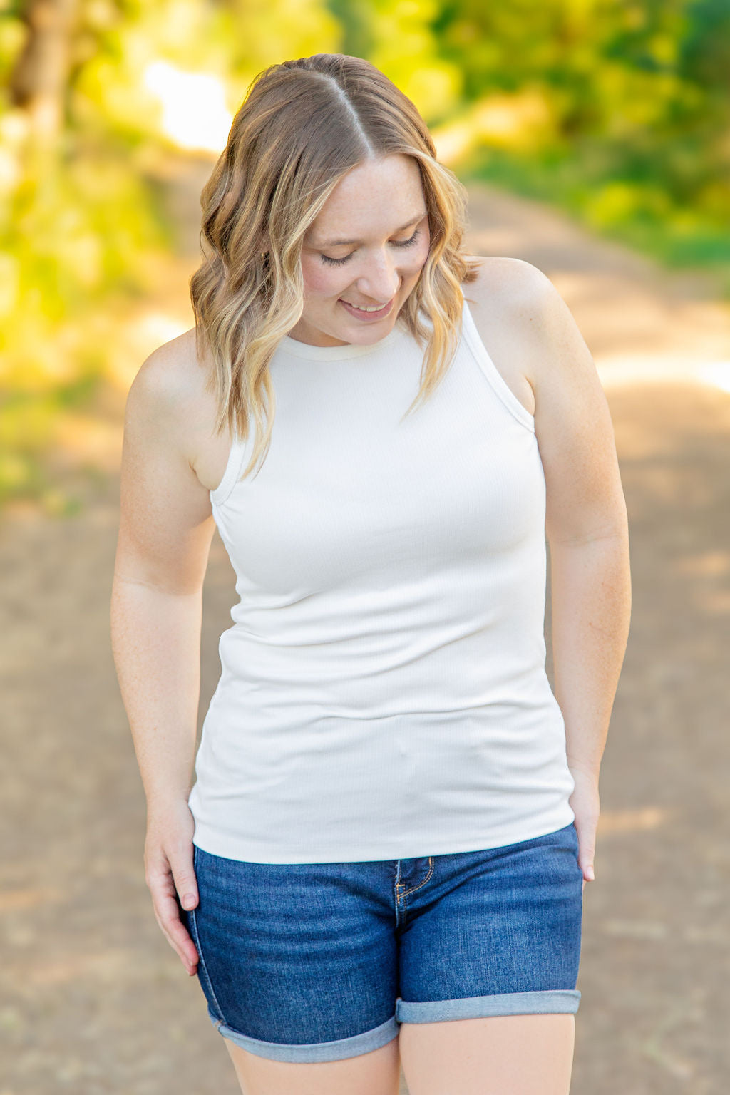 IN STOCK Tara Ribbed Tank - White | Women's Tank Top