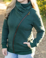 zip up green womens hoodie