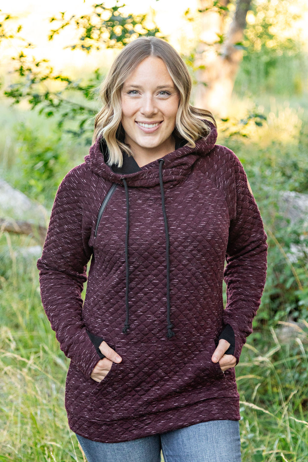 IN STOCK Sawyer Singlehood - Quilted Burgundy | Women's Hoodie FINAL SALE