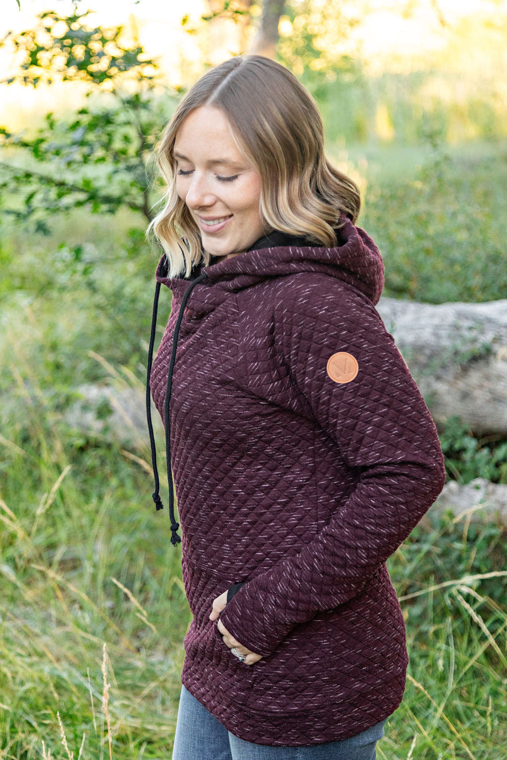 IN STOCK Sawyer Singlehood - Quilted Burgundy | Women's Hoodie FINAL SALE