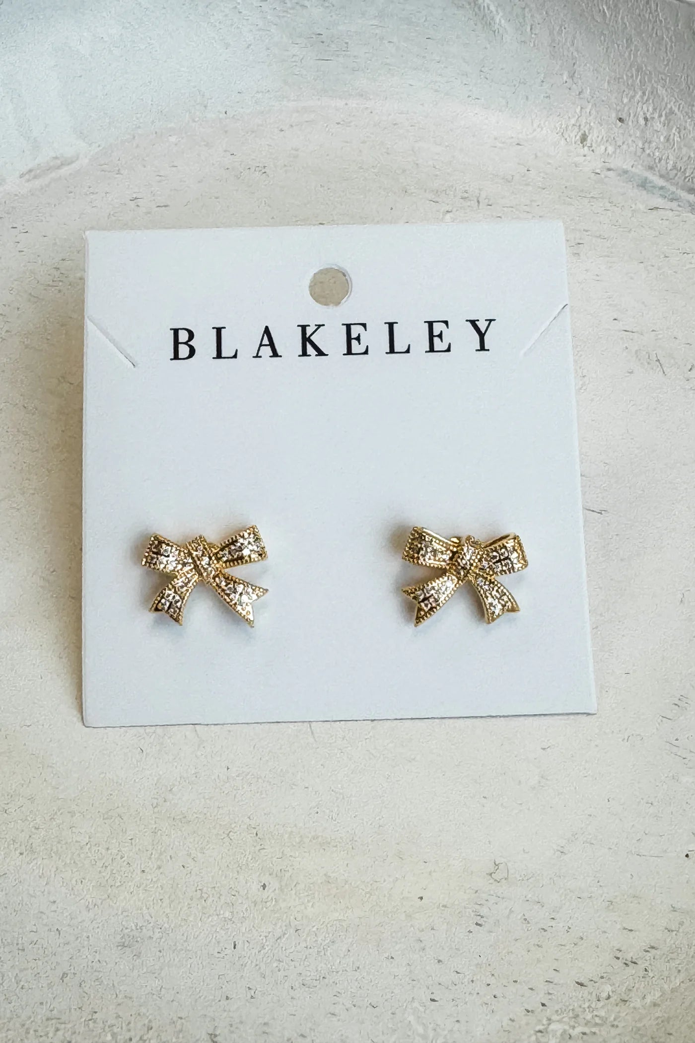 DAINTY BOW EARRINGS- GOLD Diamond