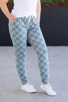 IN STOCK Classic Joggers - Olive Checkers
