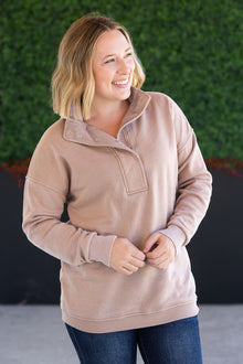 IN STOCK Jesse Vintage Wash Snap Pullover - Tan