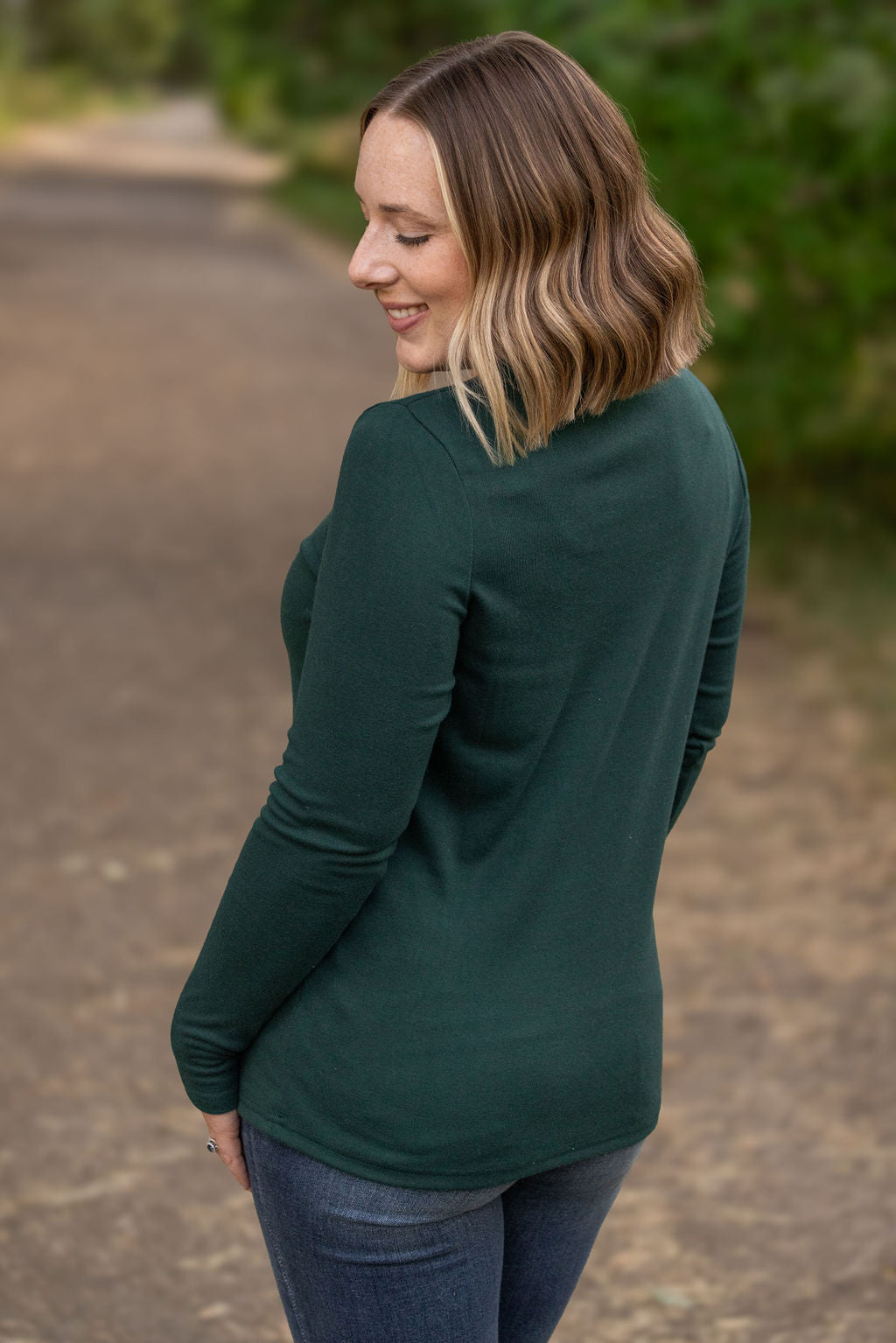 IN STOCK Leah Long Sleeve Top - Evergreen | Women's Casual Top FINAL SALE