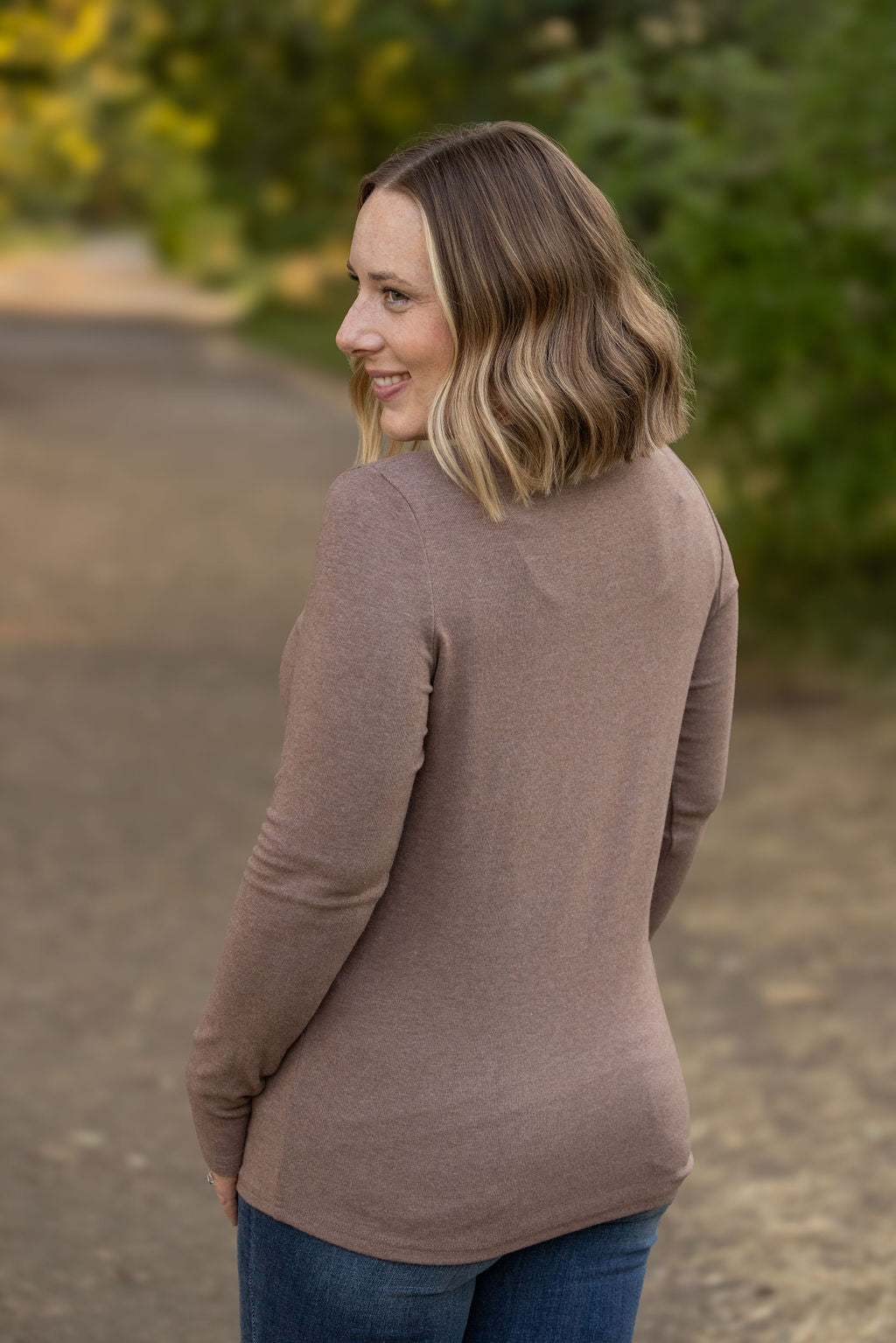 Leah Long Sleeve Top - Mocha