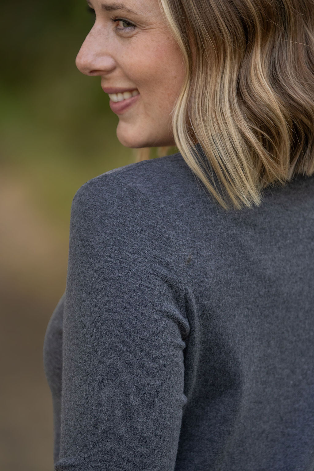 IN STOCK Leah Long Sleeve Top - Charcoal | Women's Casual Top FINAL SALE