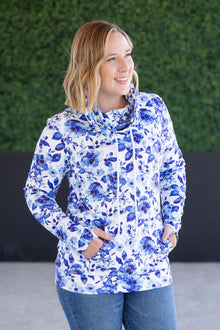 IN STOCK Soft Funnel Neck - Sapphire Floral