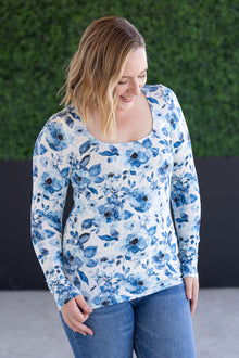IN STOCK Alyssa Long Sleeve Top - Sapphire Floral