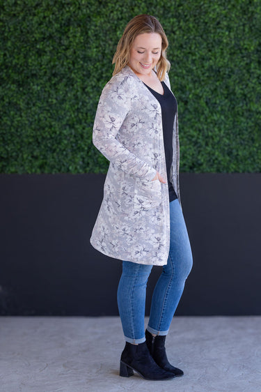 IN STOCK Classic Cardigan - Vintage Grey Floral