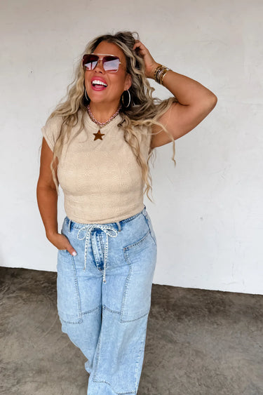 READY TO SHIP PREORDER - HARLEY CAP SLEEVE BASIC TOP