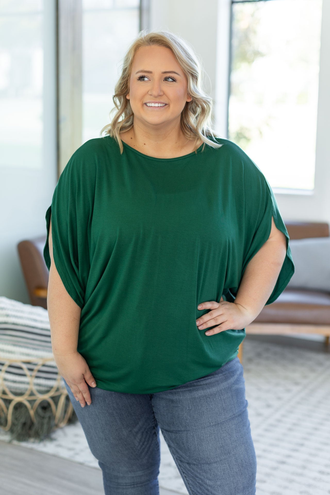 IN STOCK Darcy Dolman Top - Forest Green | Women's Flowy Top