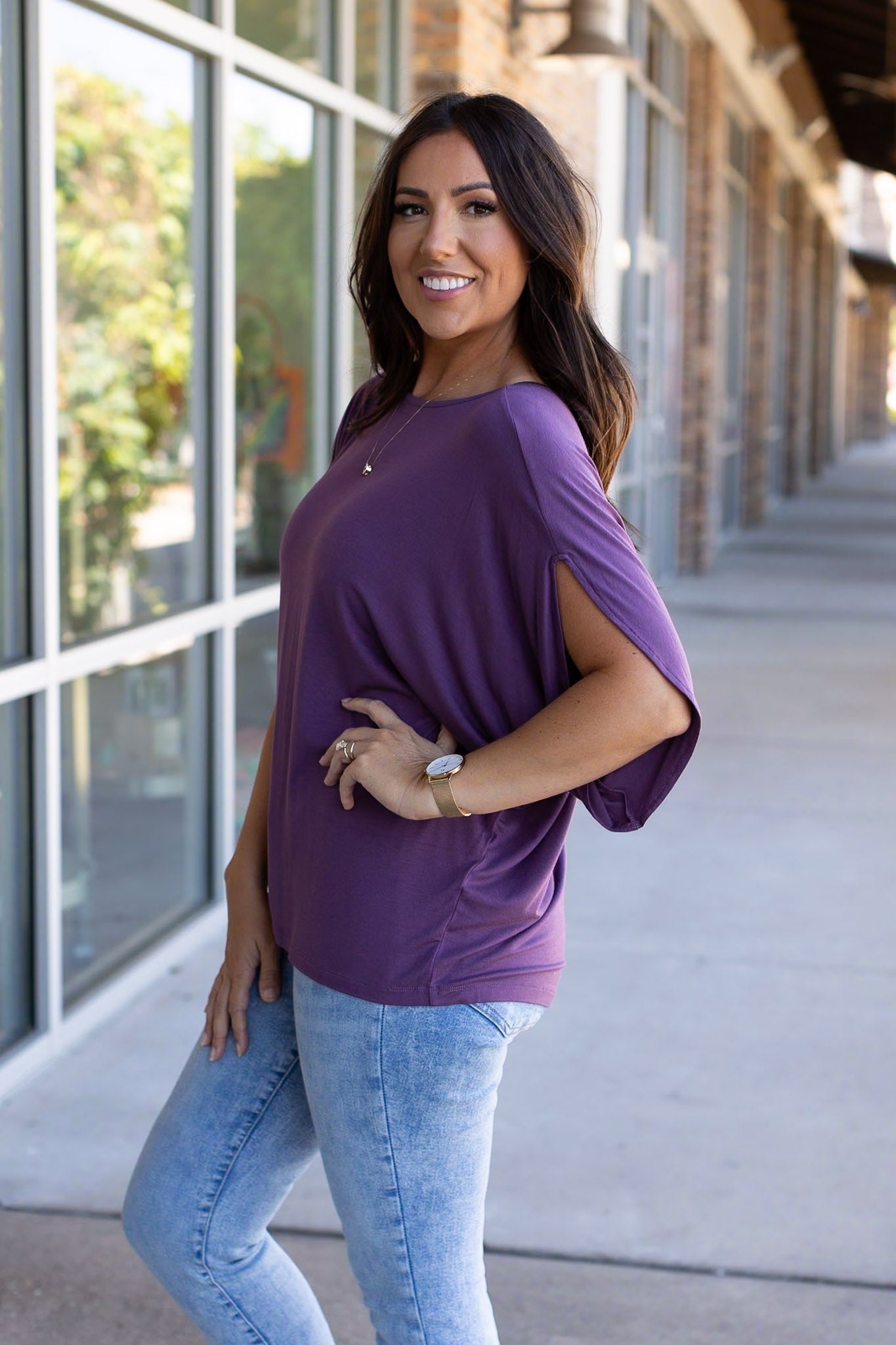 IN STOCK Darcy Dolman - Dark Purple | Women's Flowy Top