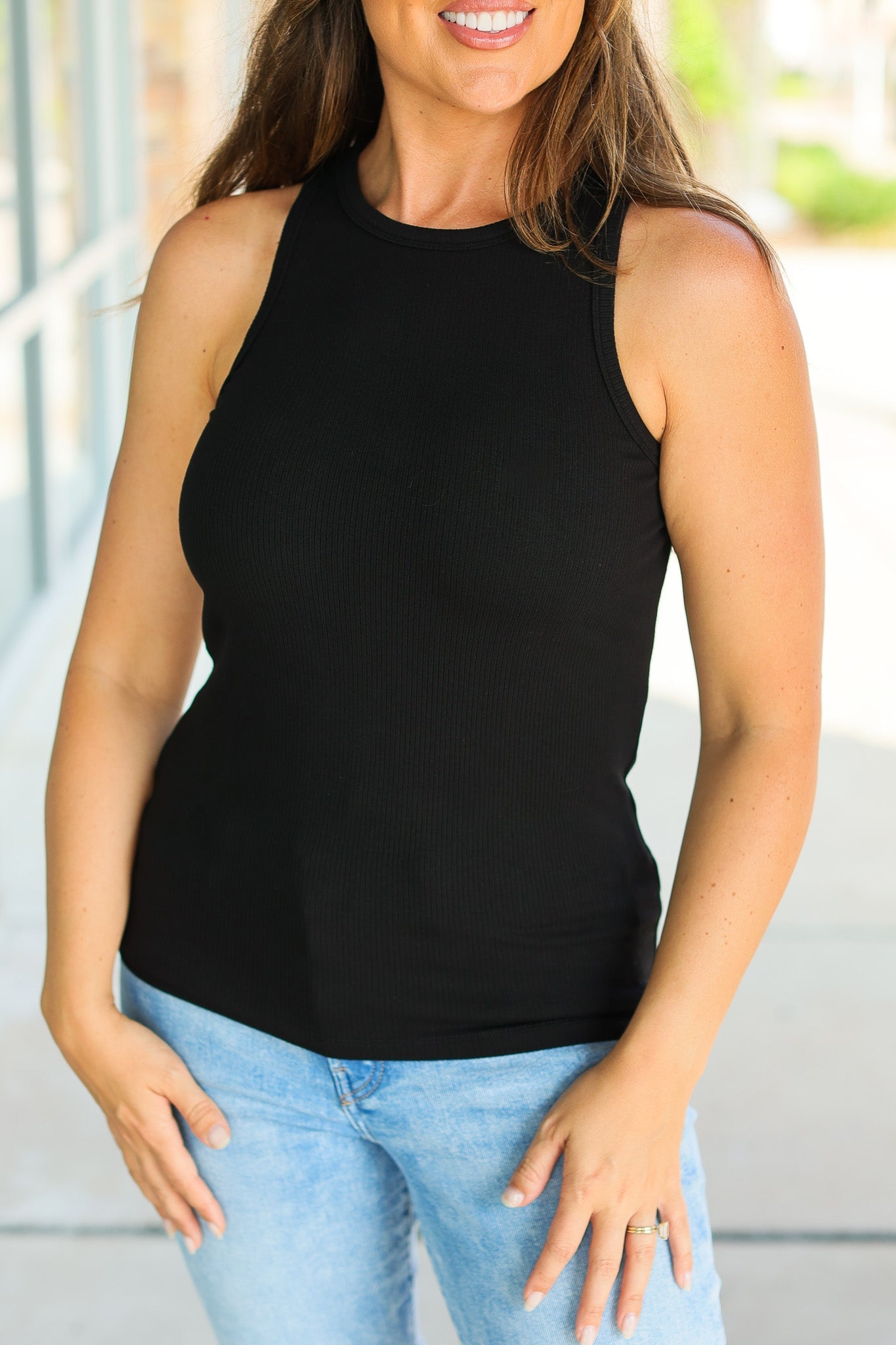 IN STOCK Tara Ribbed Tank - Black | Women's Tank Top