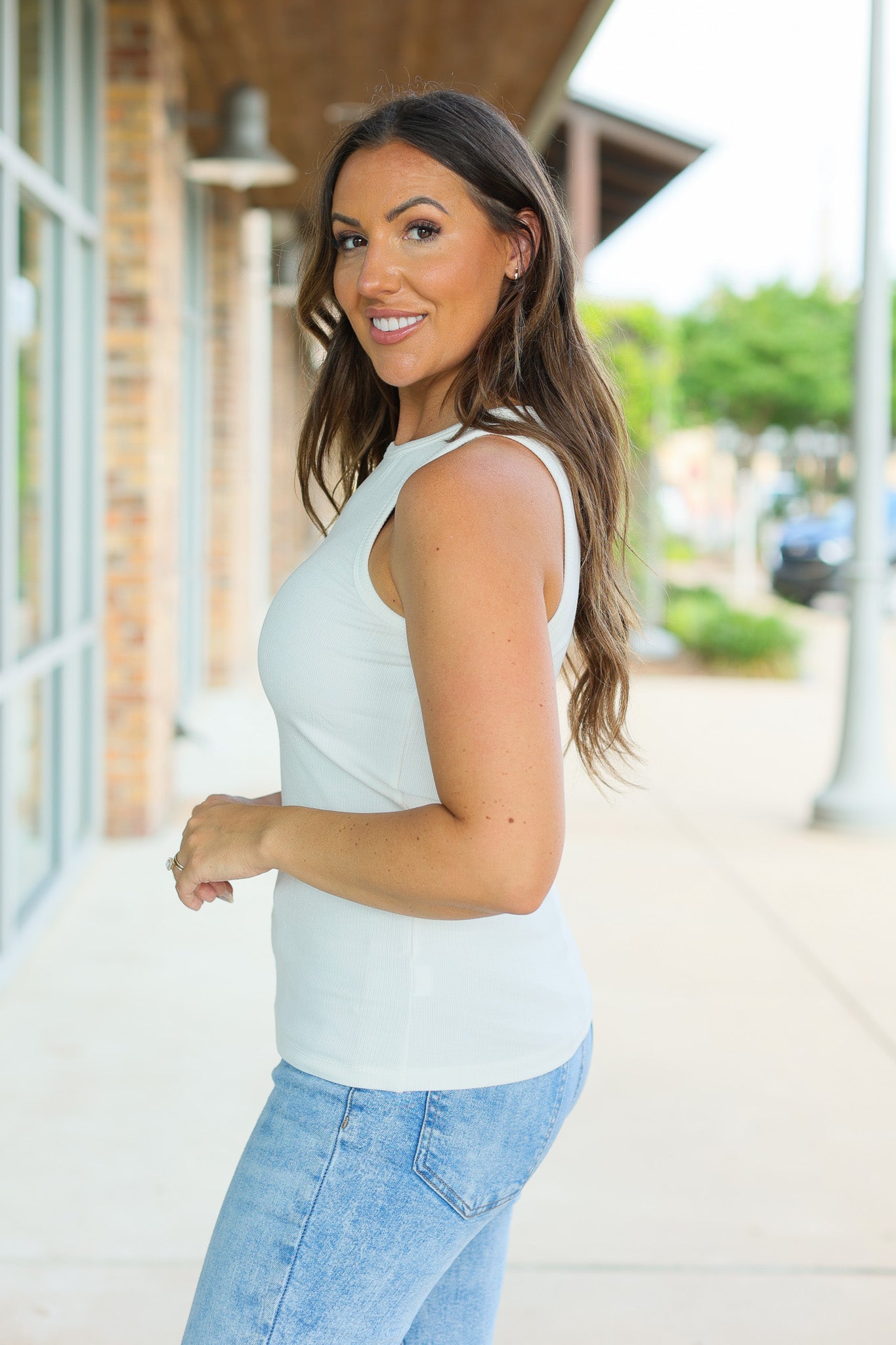 IN STOCK Tara Ribbed Tank - White | Women's Tank Top