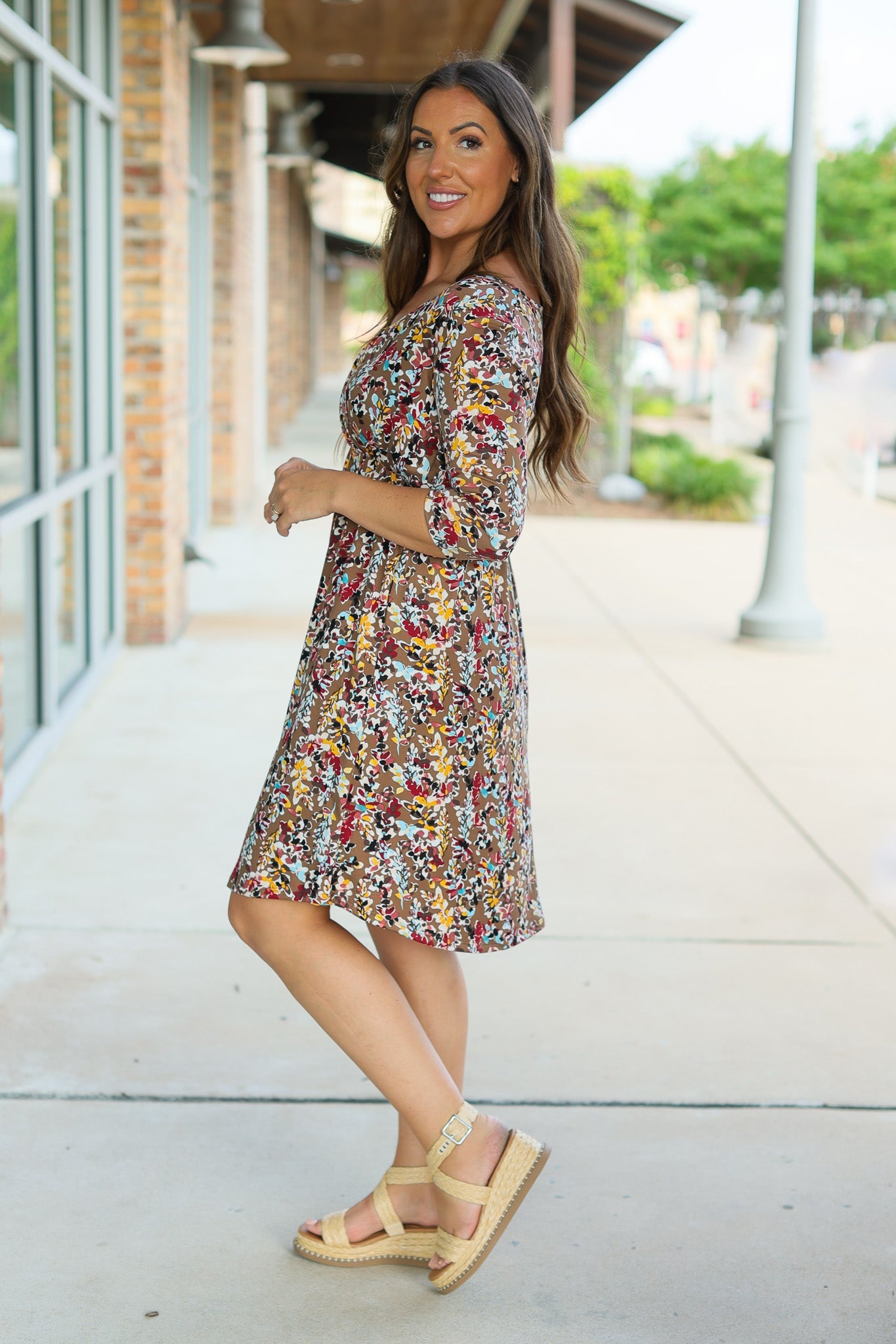 IN STOCK Taylor Dress - Mocha Floral | Women's Dress