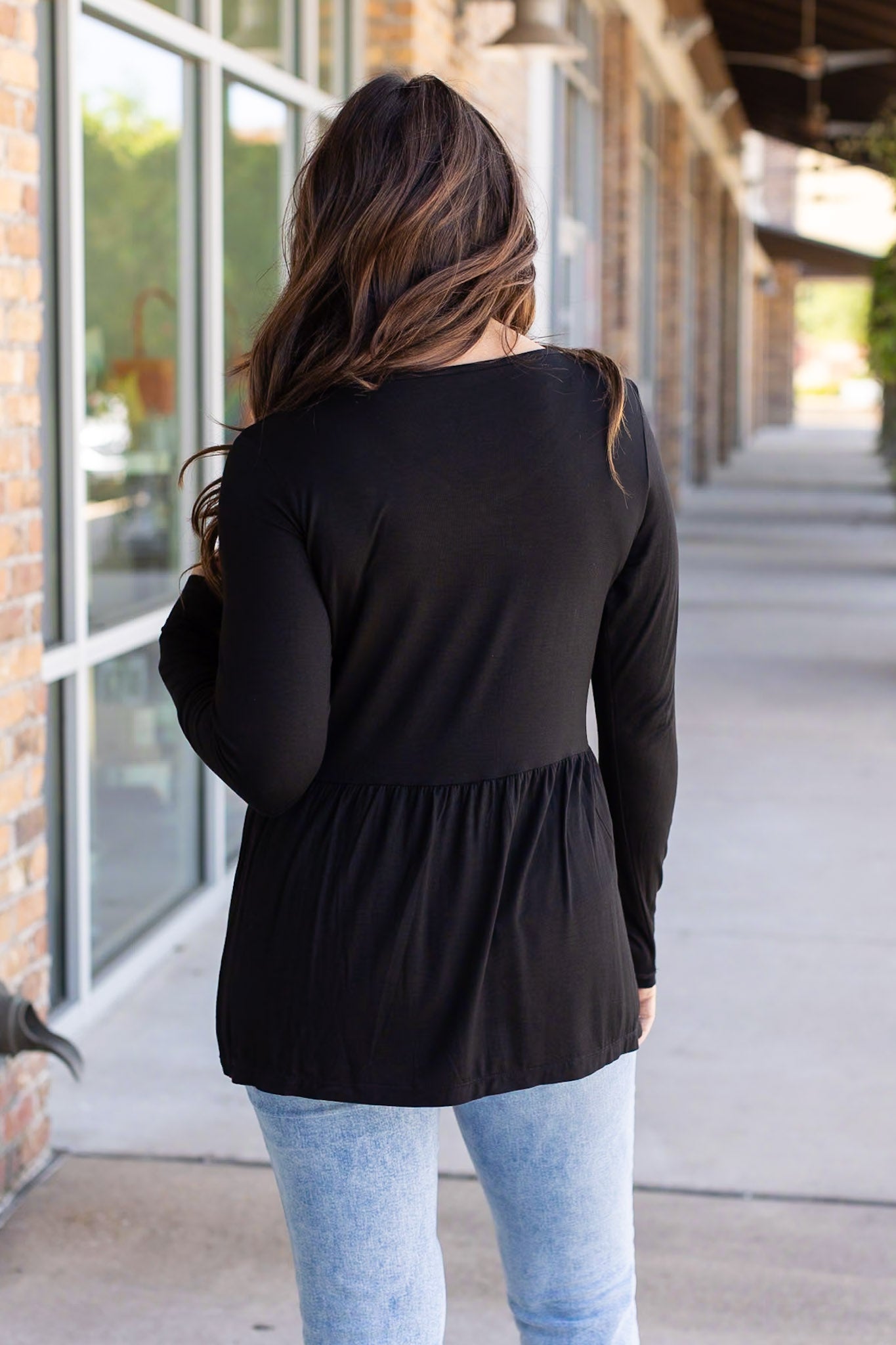 IN STOCK Long Sleeve Sarah Ruffle - Black | Women's Top