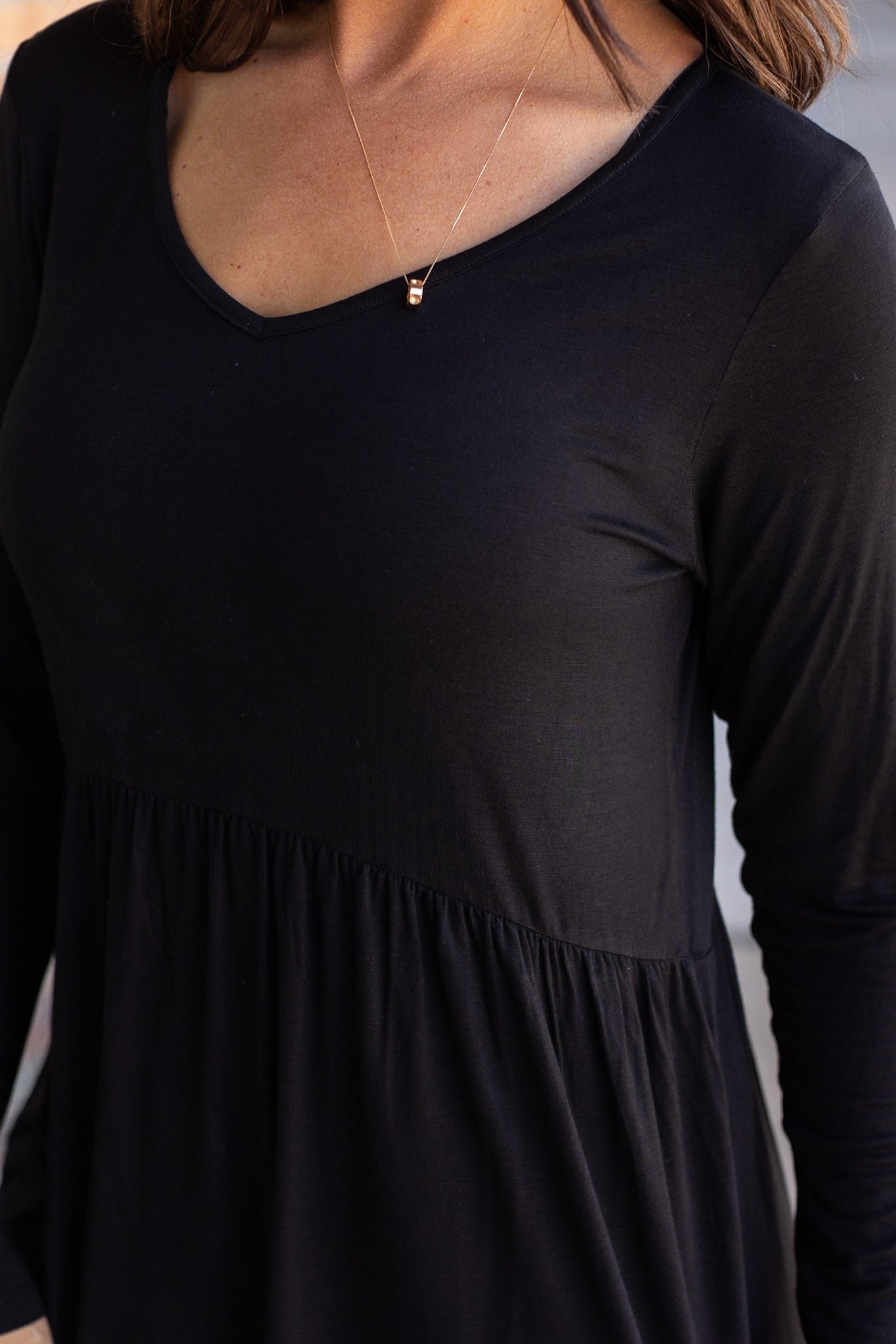 IN STOCK Long Sleeve Sarah Ruffle - Black | Women's Top