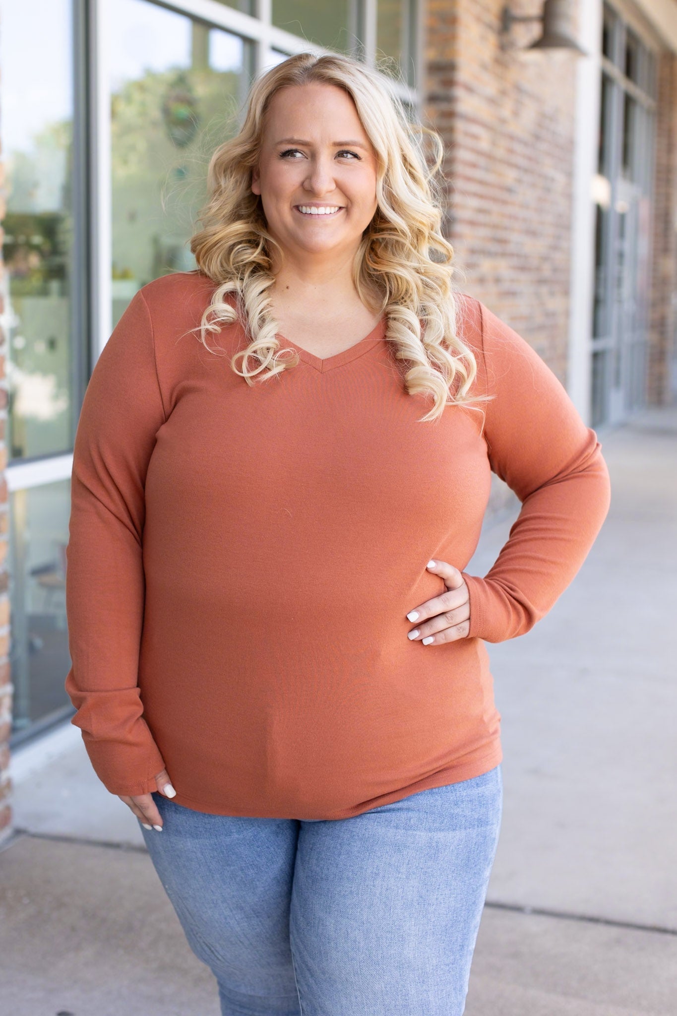 IN STOCK Leah Long Sleeve Top - Pumpkin | Women's Casual Top FINAL SALE