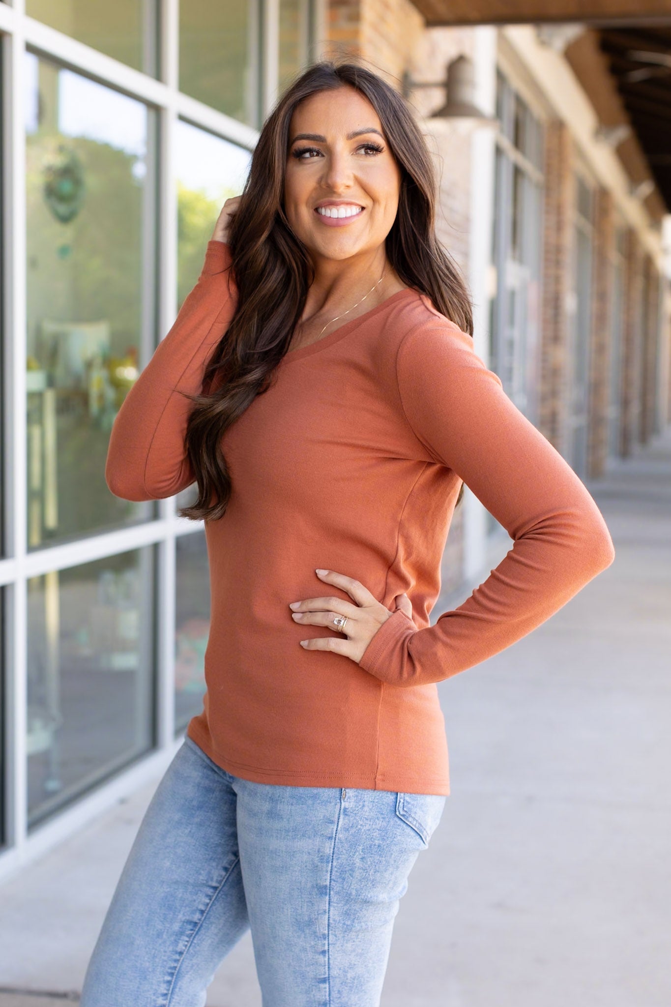 IN STOCK Leah Long Sleeve Top - Pumpkin | Women's Casual Top FINAL SALE