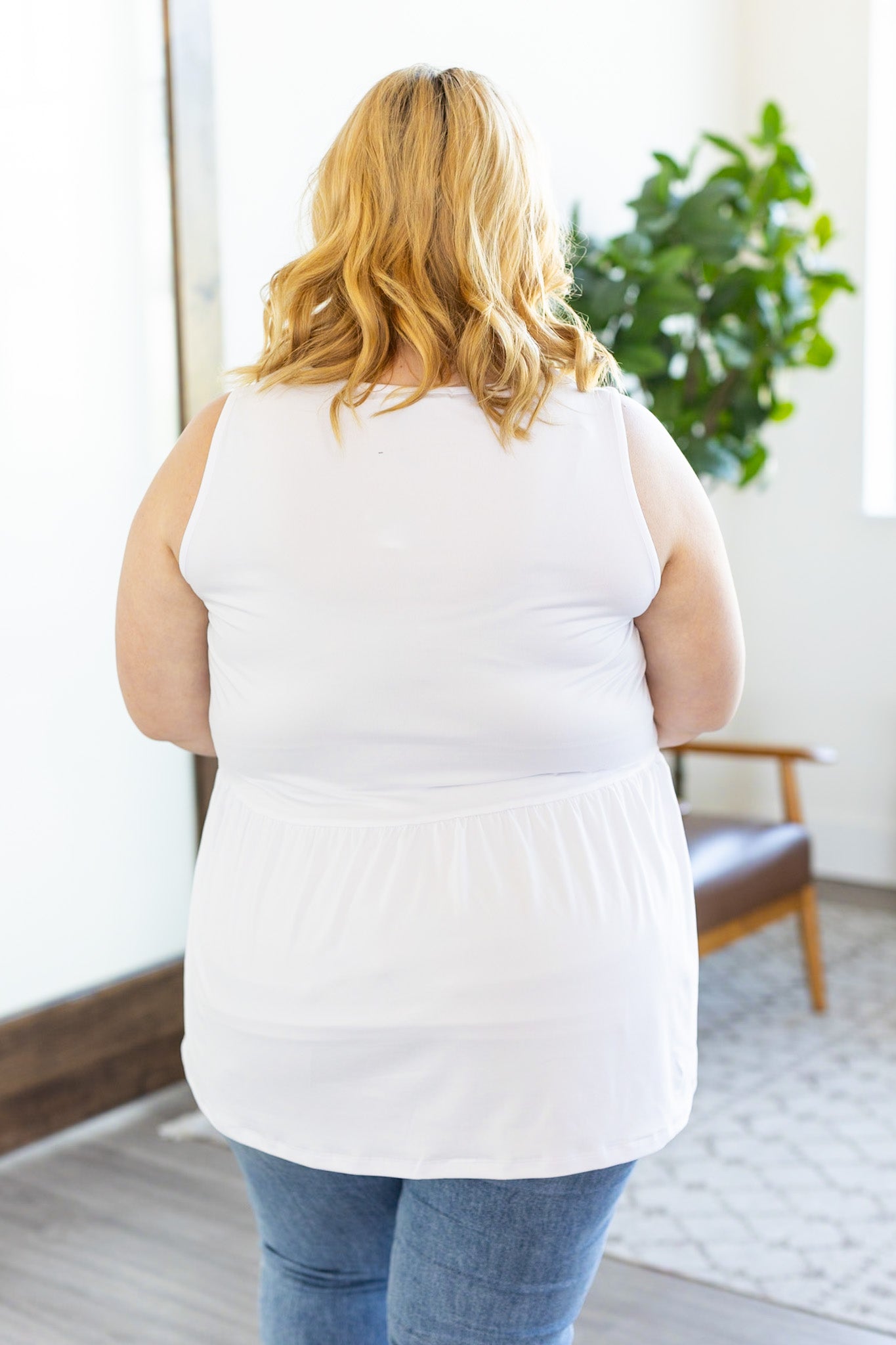 IN STOCK Renee Ruffle Tank - White | Women's Sleeveless Top FINAL SALE