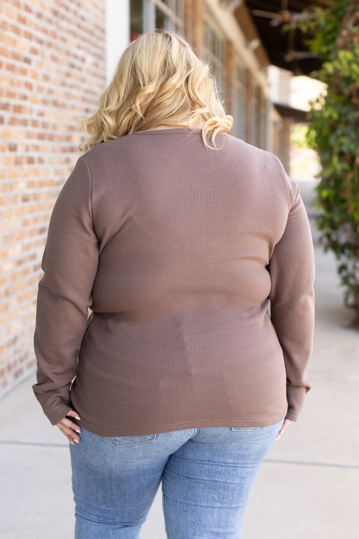 IN STOCK Harper Long Sleeve Henley - Mocha | Women's Cozy Shirt FINAL SALE