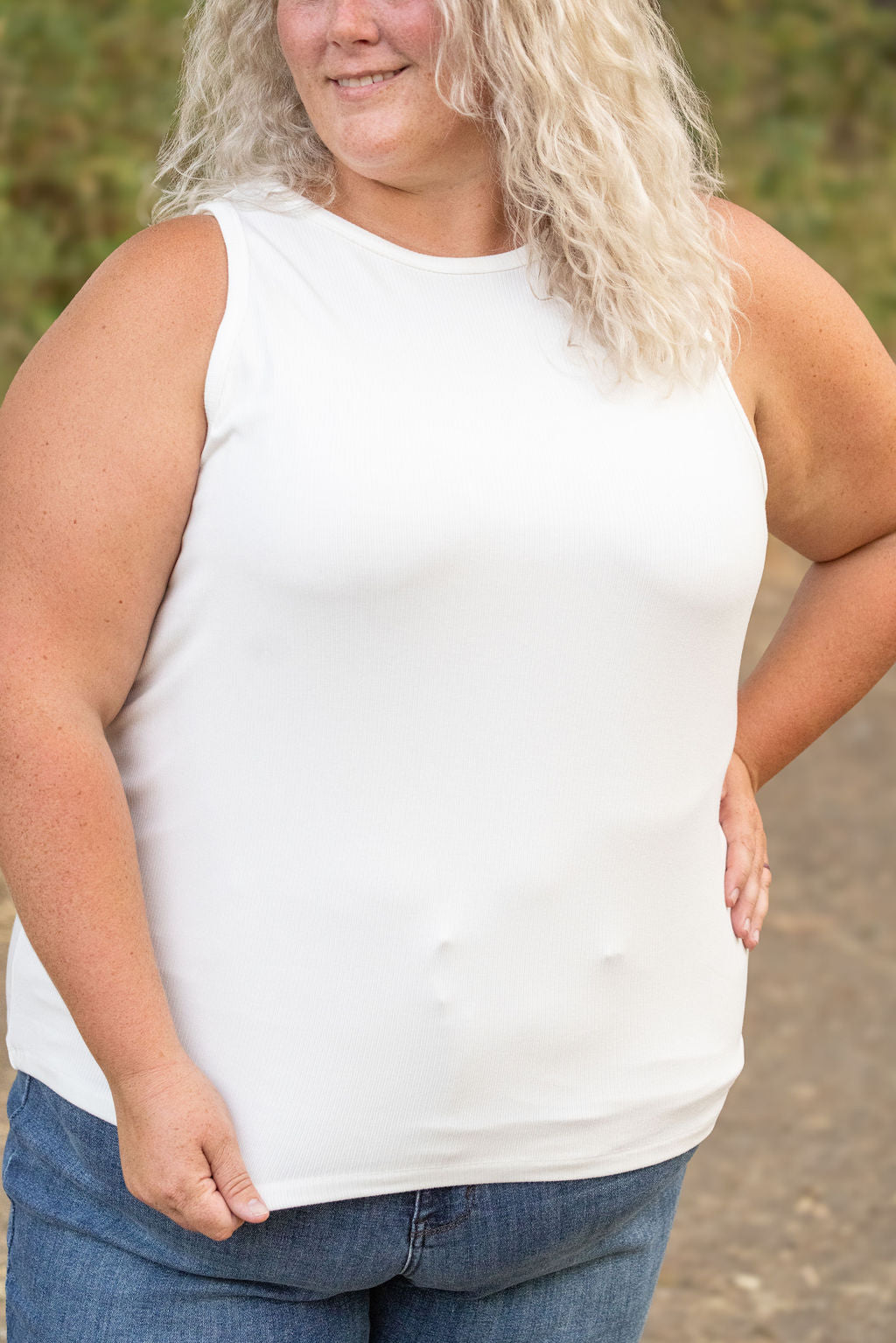 IN STOCK Tara Ribbed Tank - White | Women's Tank Top